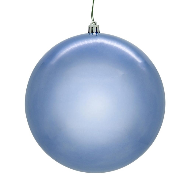 4.75" Periwinkle Pearl Seamless Ball Ornament (4 Pack) 4.75" Periwinkle Pearl Seamless Ball Ornament (4 Pack)