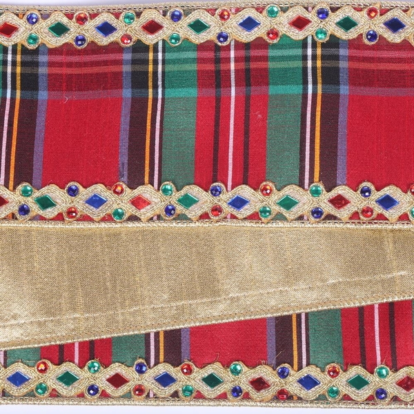 4" x 5Yd Multicolor Multi Plaid Christmas Ribbon