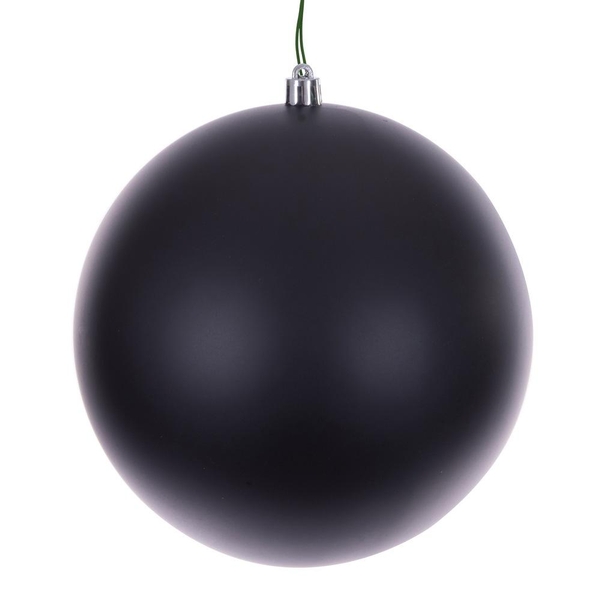6" Black Matte Ball Ornament (4 Pack)