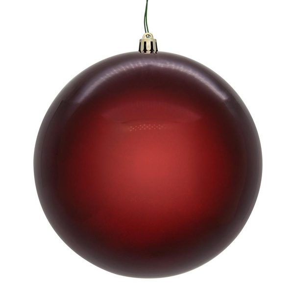 6" Wine Pearl Ball Ornament (4 pack)