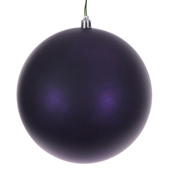 6" Plum Matte Ball Ornament (4 Pack)