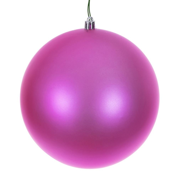 6" Hot Pink Matte Ball Ornament (4 Pack)