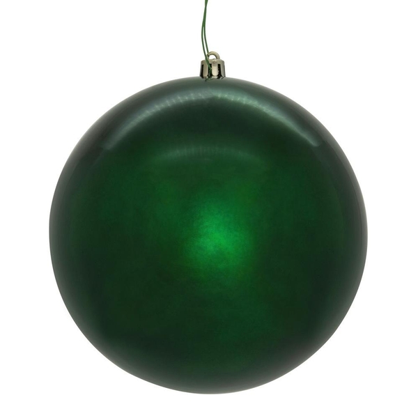 6" Midnight Green Shiny Ball Ornament (4 Pack)