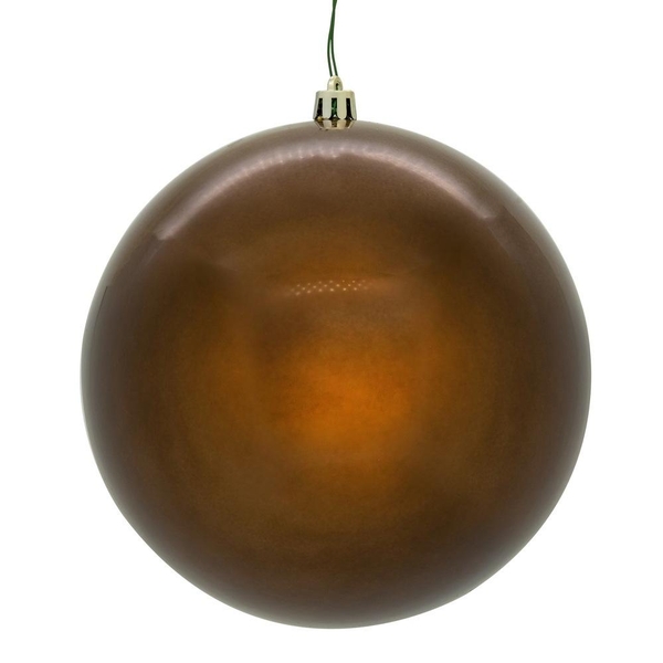 6" Mocha Pearl Ball Ornament (4 pack)