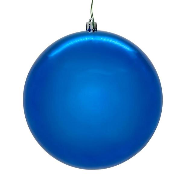 8" Blue Shiny Seamless UV Drilled Christmas Ornament