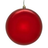 Vickerman 8" Red Shiny Seamless UV Drilled Christmas Ornament