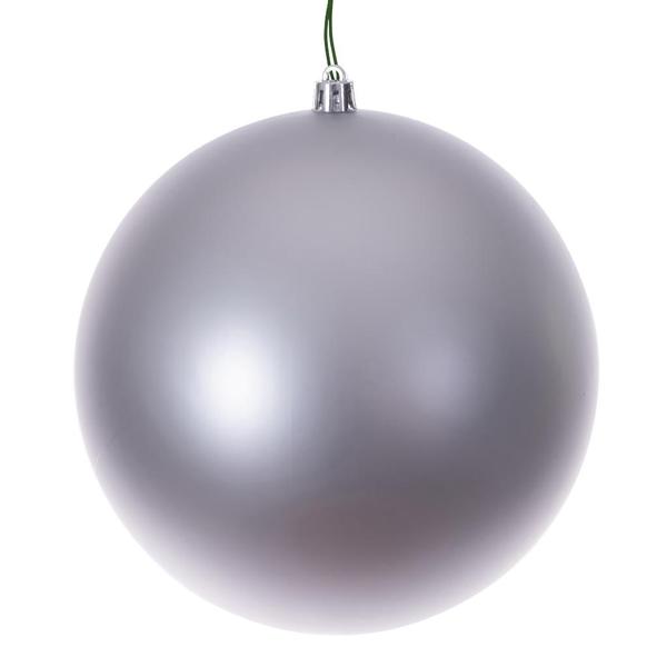 8" Silver Matte Seamless UV Drilled Christmas Ornament
