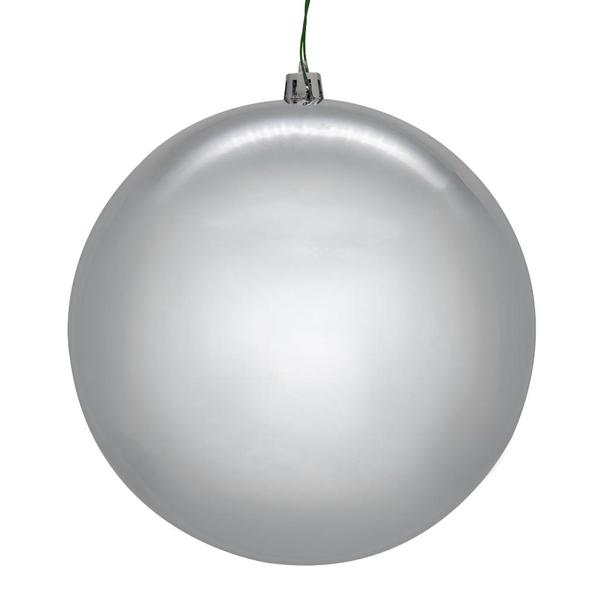 8" Silver Shiny Seamless UV Drilled Christmas Ornament