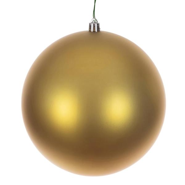 8" Gold Matte Seamless UV Drilled Christmas Ornament