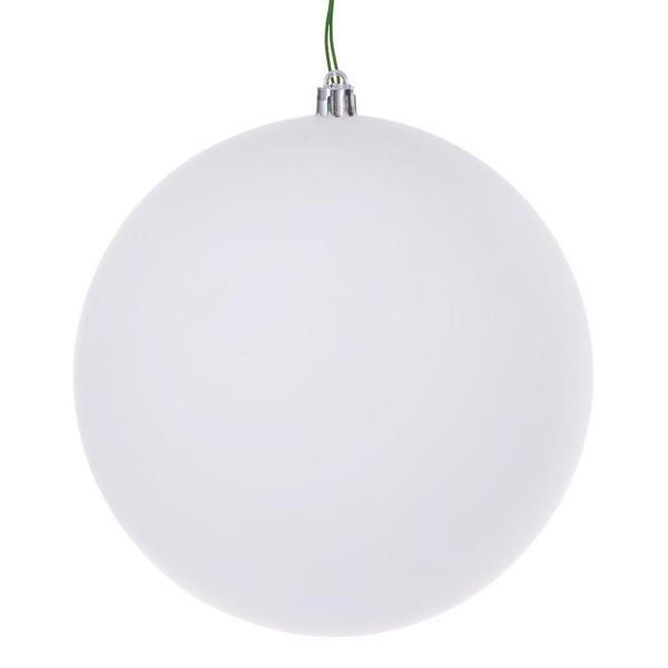 8" White Matte Seamless UV Drilled Christmas Ornament