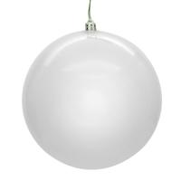 Vickerman 8" White Pearl Seamless UV Drilled Christmas Ornament