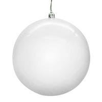 Vickerman 8" White Shiny Seamless UV Drilled Christmas Ornament