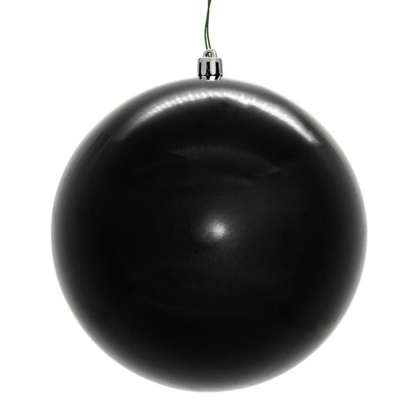 8" Black Shiny Seamless UV Drilled Christmas Ornament