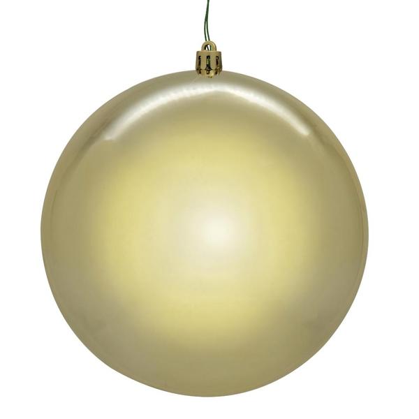 8" Champagne Shiny Seamless UV Drilled Christmas Ornament