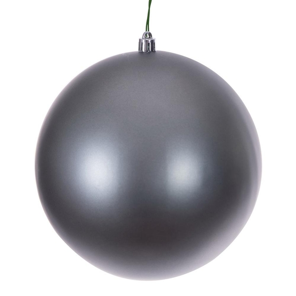 8" Pewter Matte Seamless UV Drilled Christmas Ornament