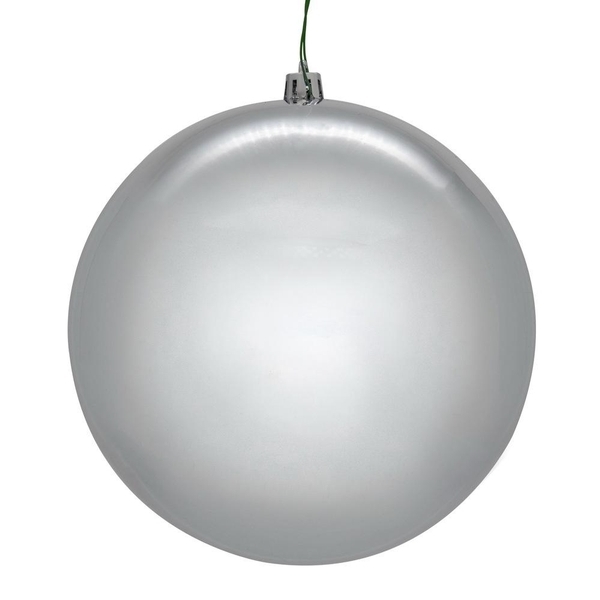 10" Silver Shiny Seamless Ball Ornament