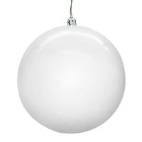 Vickerman 10" White Shiny Seamless Ball Ornament