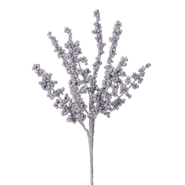 18" Silver Glittery Berry Artificial Spray (3 Pack)