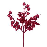 Vickerman 14" Red Glittery Berry Artificial Spray (3 Pack)