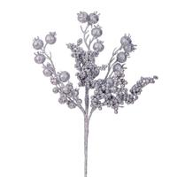 Vickerman 14" Silver Glittery Berry Artificial Spray (3 Pack)