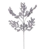 Vickerman 14" Silver Glittery Berry Artificial Wired Stem Christmas Pick (3 Pack)