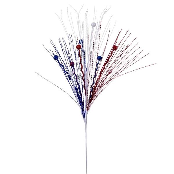 35" Red / White / Blue Glitter Berry Spray (4 Pack)
