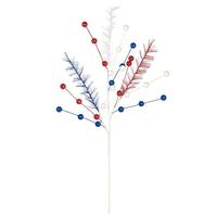 Vickerman 30" Red / White / Blue Glitter Berry Spray (3 Pack)