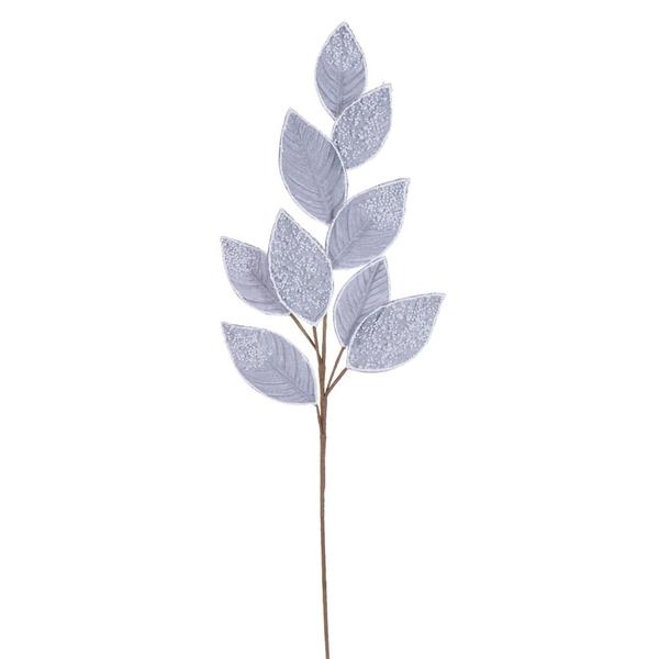 32" Silver Velvet Pearl Leaf Spray (2 Pack)