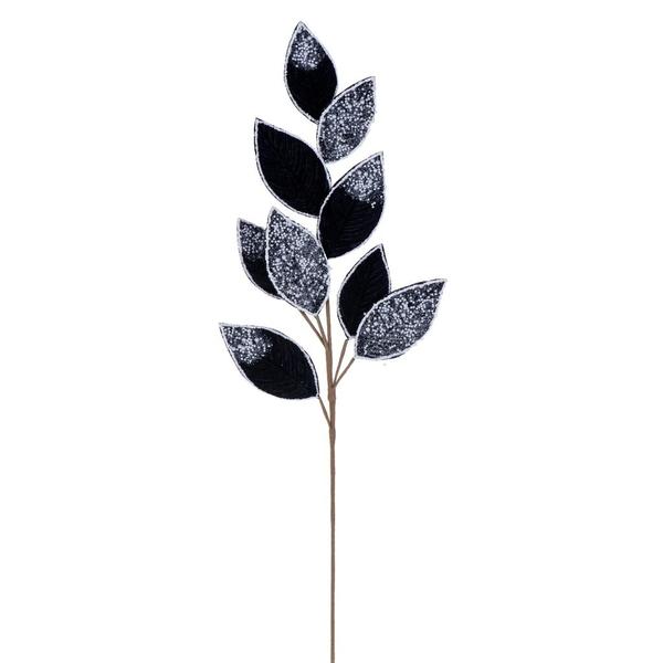 32" Black Velvet Pearl Leaf Spray (2 Pack)
