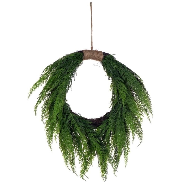 28" Green Long Stem Cypress Garland