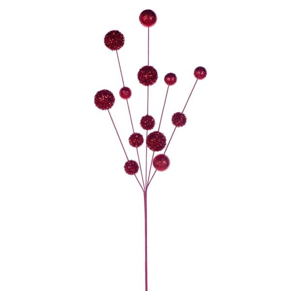 28" Red Glitter Ball Spray (2 Pack)
