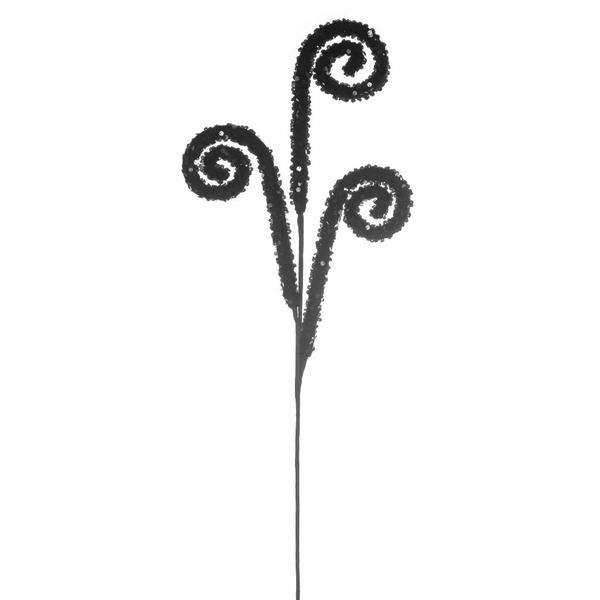29" Black Sequin Swirl Spray (3 Pack)