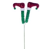 Vickerman 27.5" Green/Red/White Elf Legs Spray