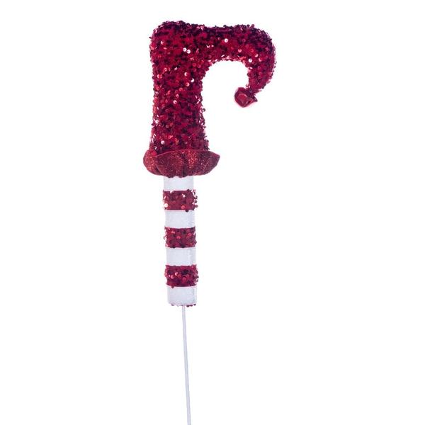 24" Red/White Elf Legs Spray