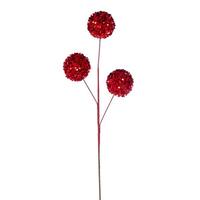 Vickerman 26" Red Sequin Triple Ball Spray (2 Pack)