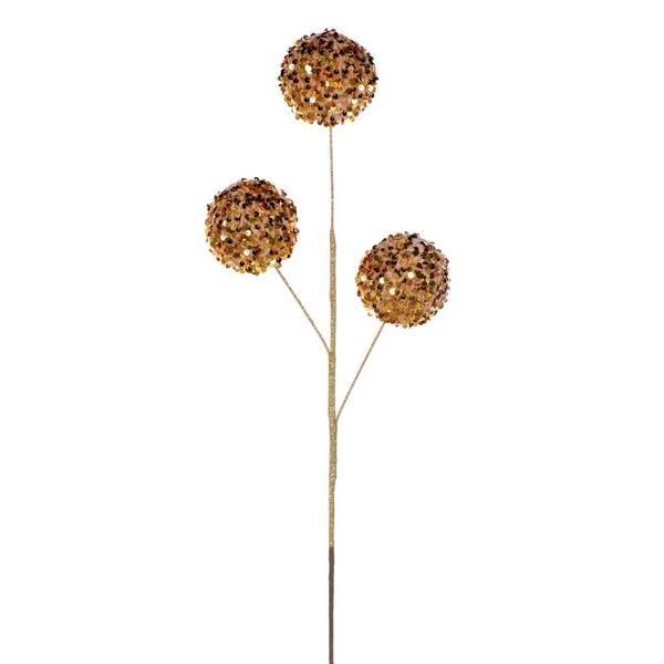 26" Gold Sequin Triple Ball Spray (2 Pack)