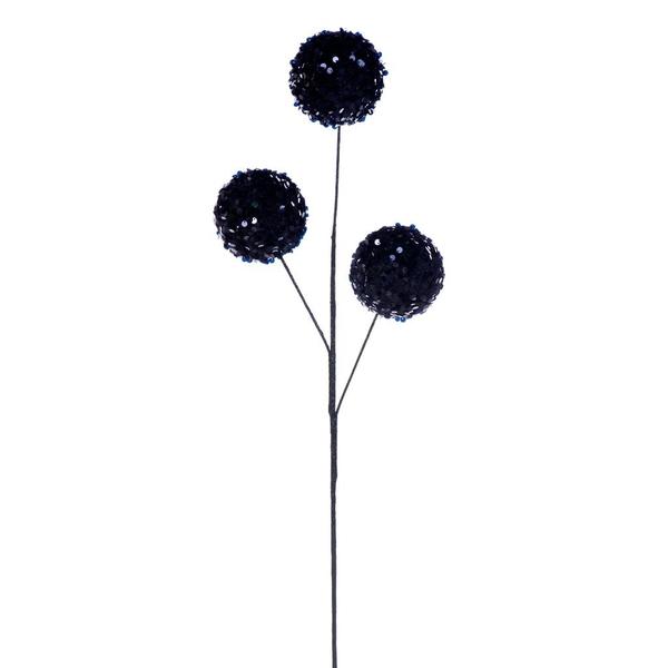 26" Black Sequin Triple Ball Spray (2 Pack)