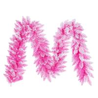 Vickerman 9' x 12" Flocked Pink Fir Artificial Unlit Garland