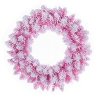 Vickerman 24" Flocked Pink Fir Artificial Wreath Unlit