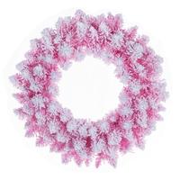 Vickerman 30" Flocked Pink Fir Artificial Wreath Unlit