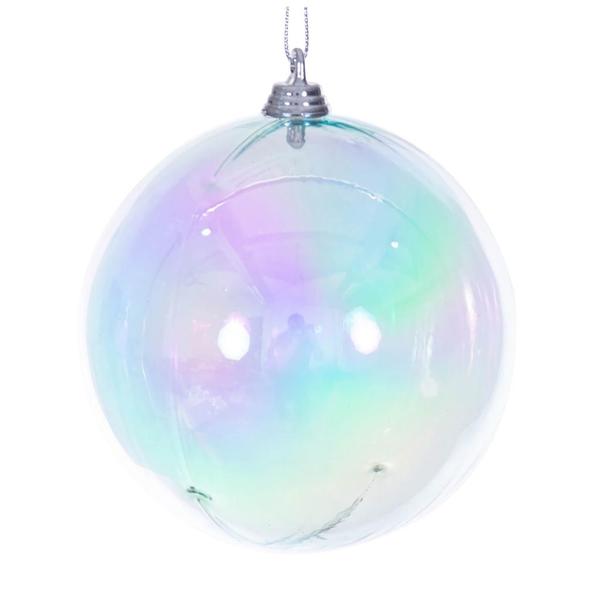 4" Baby Blue Iridescent Ball Ornament (4 pack)