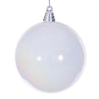 Vickerman 6" White Iridescent Ball Ornament (2 Pack)