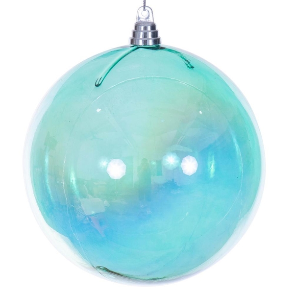 8" Teal Iridescent Ball Ornament
