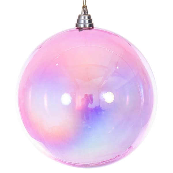 8" Pink Iridescent Ball Ornament