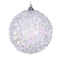 Vickerman 4" Clear Iridescent Ice-like Finish Ball Ornament (3 pack)