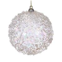 Vickerman 4" Champagne Iridescent Ice-like Finish Ball Ornament (3 pack)