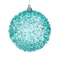 Vickerman 4" Teal Iridescent Ice-like Finish Ball Ornament (3 pack)
