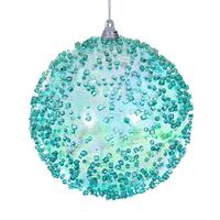 Vickerman 4.75" Teal Iridescent Ice-like Finish Ball Ornament (3 Pack)