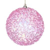 Vickerman 4.75" Pink Iridescent Ice-like Finish Ball Ornament (3 Pack)