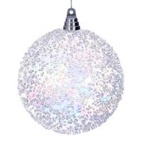 Vickerman 6" Clear Iridescent Ice-like Finish Ball Ornament (2 Pack)